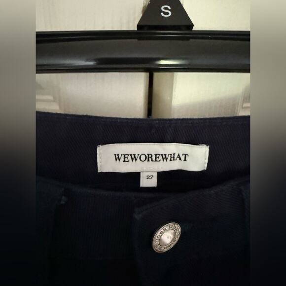 NWT WeWoreWhat High Rise Dad Jeans Ultra Flattering Soft Touch Denim Dark Blue - Picture 7 of 11